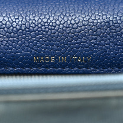 Chanel Grained Calfskin Quilted Cuba Square Wallet On Chain WOC Blue 7 of 11