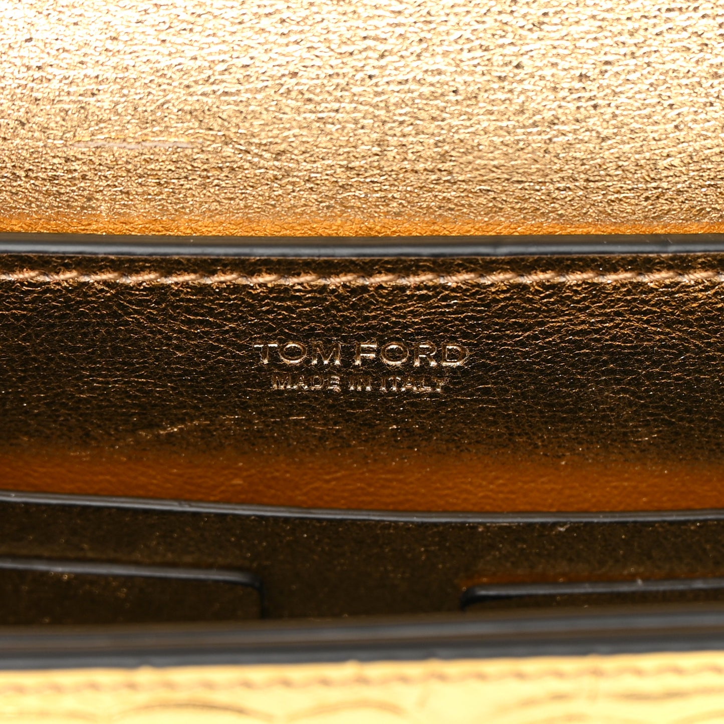 Metallic Calfskin Crocodile Embossed Mini T Clasp Shoulder Bag Gold