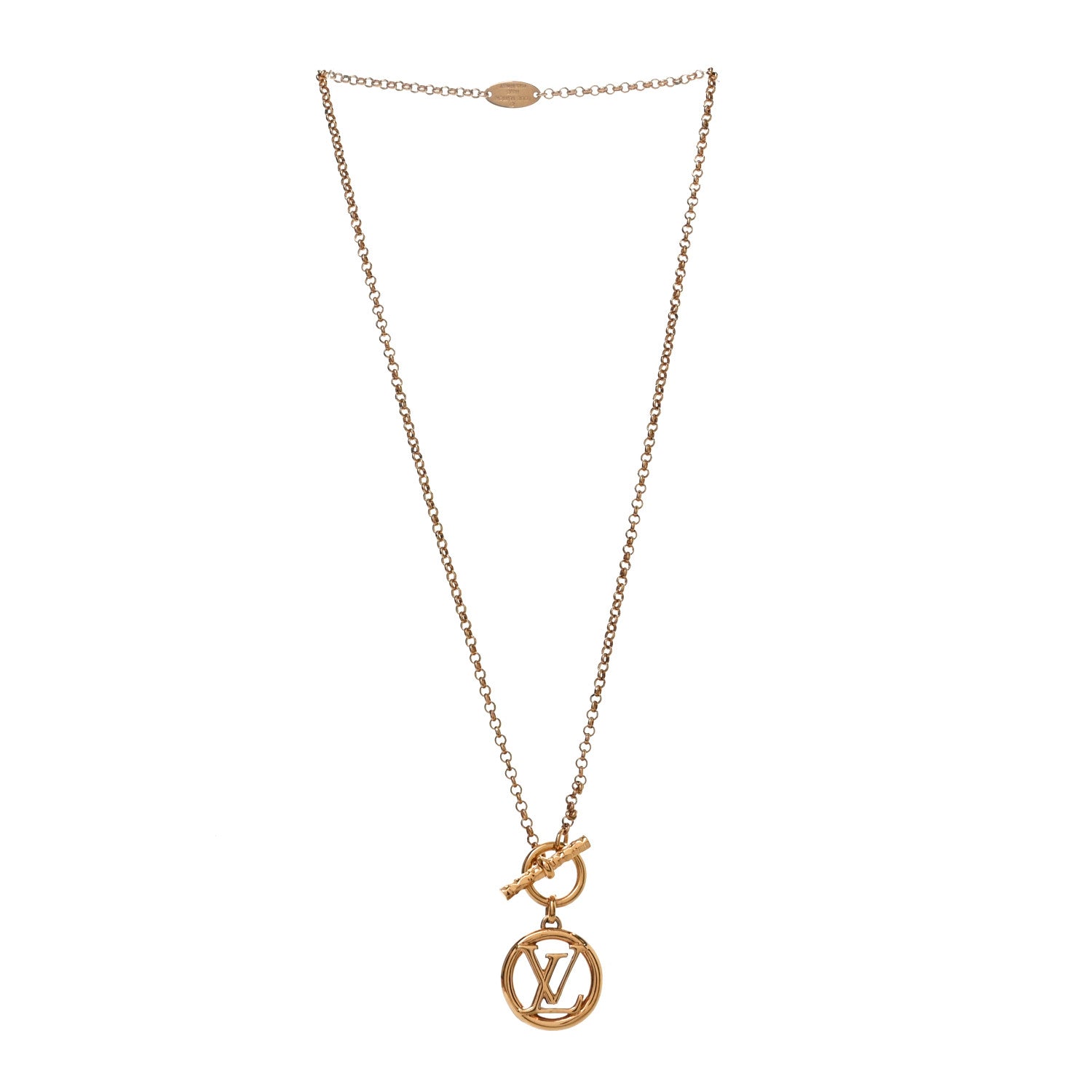 Louis Vuitton Metal Baby Louis Necklace Gold 3 of 6