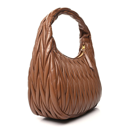 Miu Miu Nappa Matelasse Wander Large Hobo Cognac 3 of 9