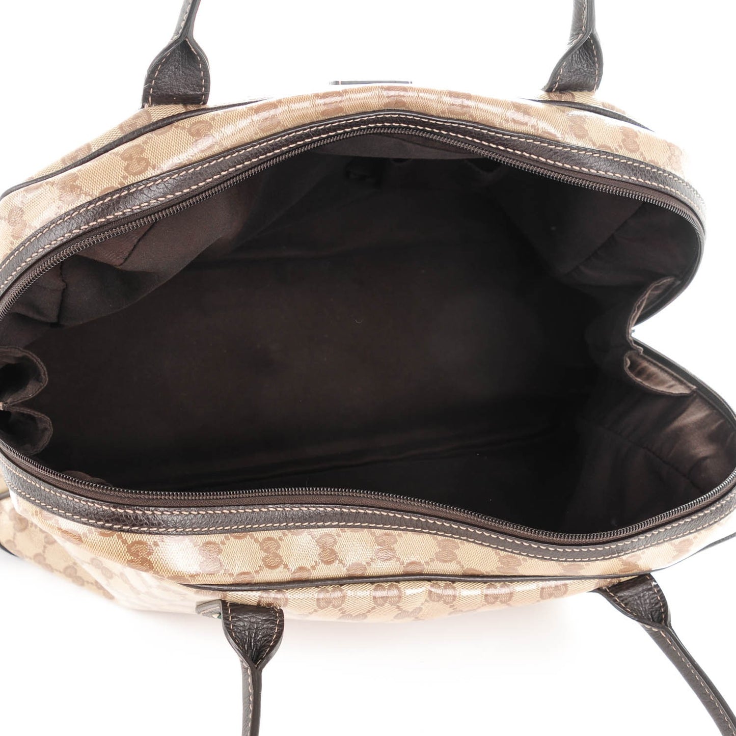 Crystal Monogram Large Princy Duffle Bag Beige Dark Brown