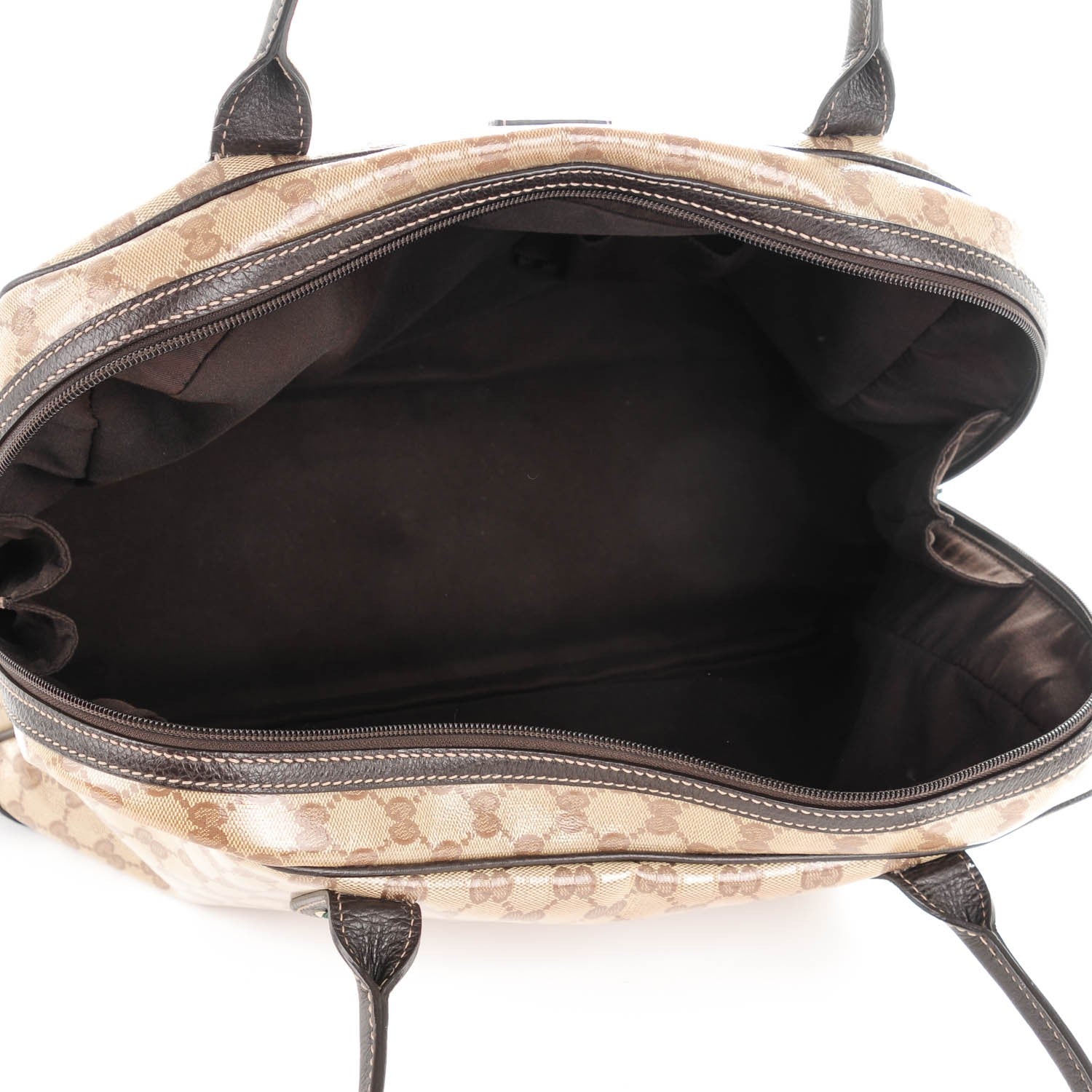 Gucci Crystal Monogram Large Princy Duffle Bag Beige Dark Brown 5 of 7