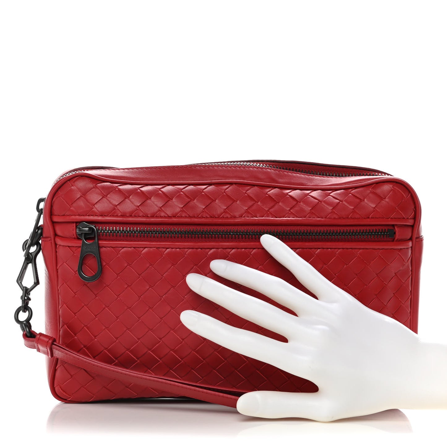 Nappa Intrecciato Document Case China Red