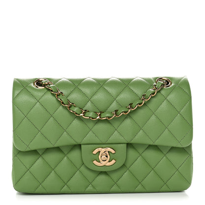 Chanel Caviar Quilted Small Double Flap Green 1 of 13