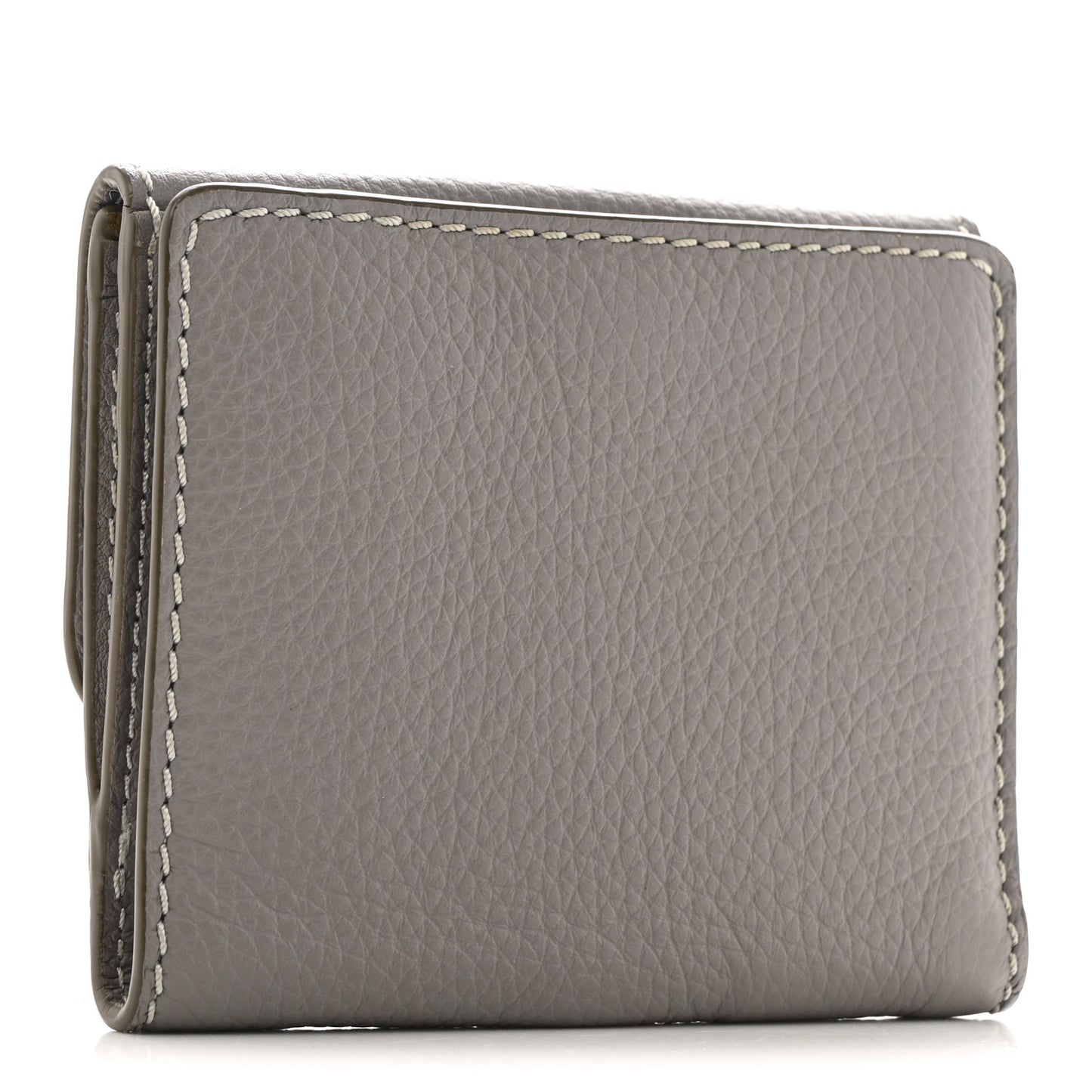 Grained Calfskin Marcie Square Wallet Cashmere Grey