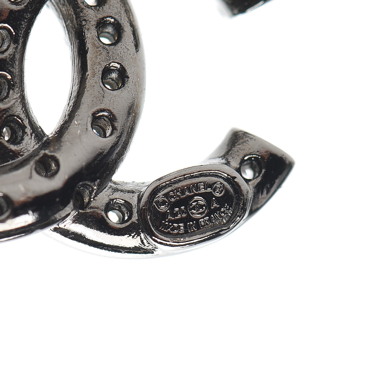 Chanel Ruthenium Crystal CC Earrings 4 of 6