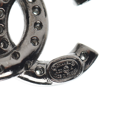 Chanel Ruthenium Crystal CC Earrings 4 of 6
