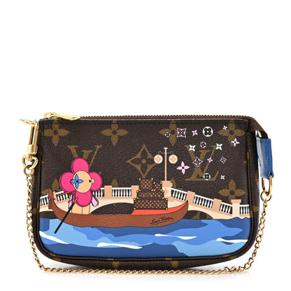 Louis Vuitton Monogram 2019 Christmas Animation Mini Venice Pochette Accessories Blue 1 of 10