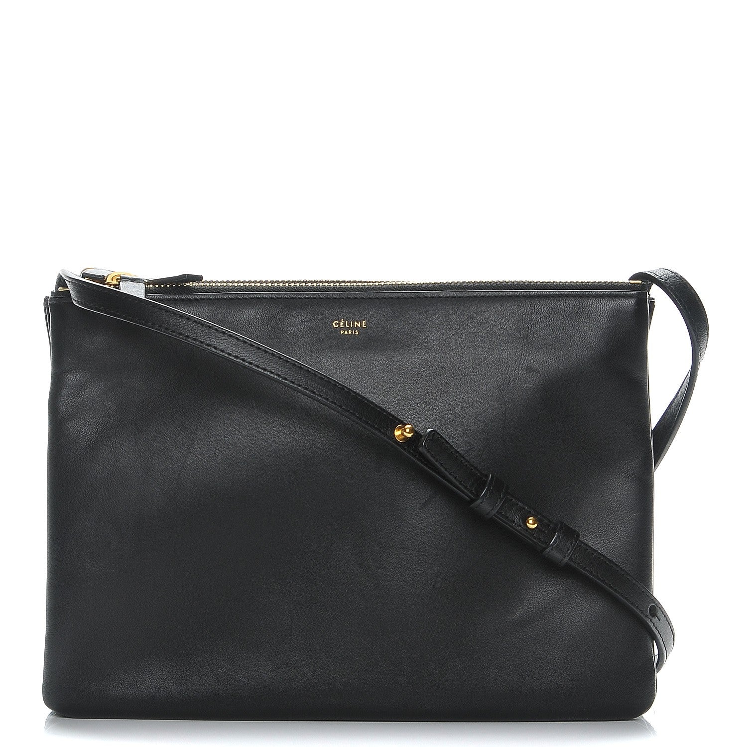 Celine Lambskin Large Trio Crossbody Bag Black 1 of 7