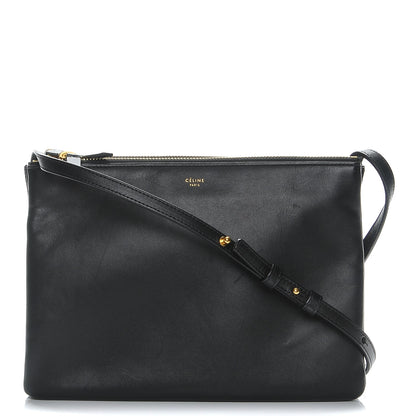 Celine Lambskin Large Trio Crossbody Bag Black 1 of 7