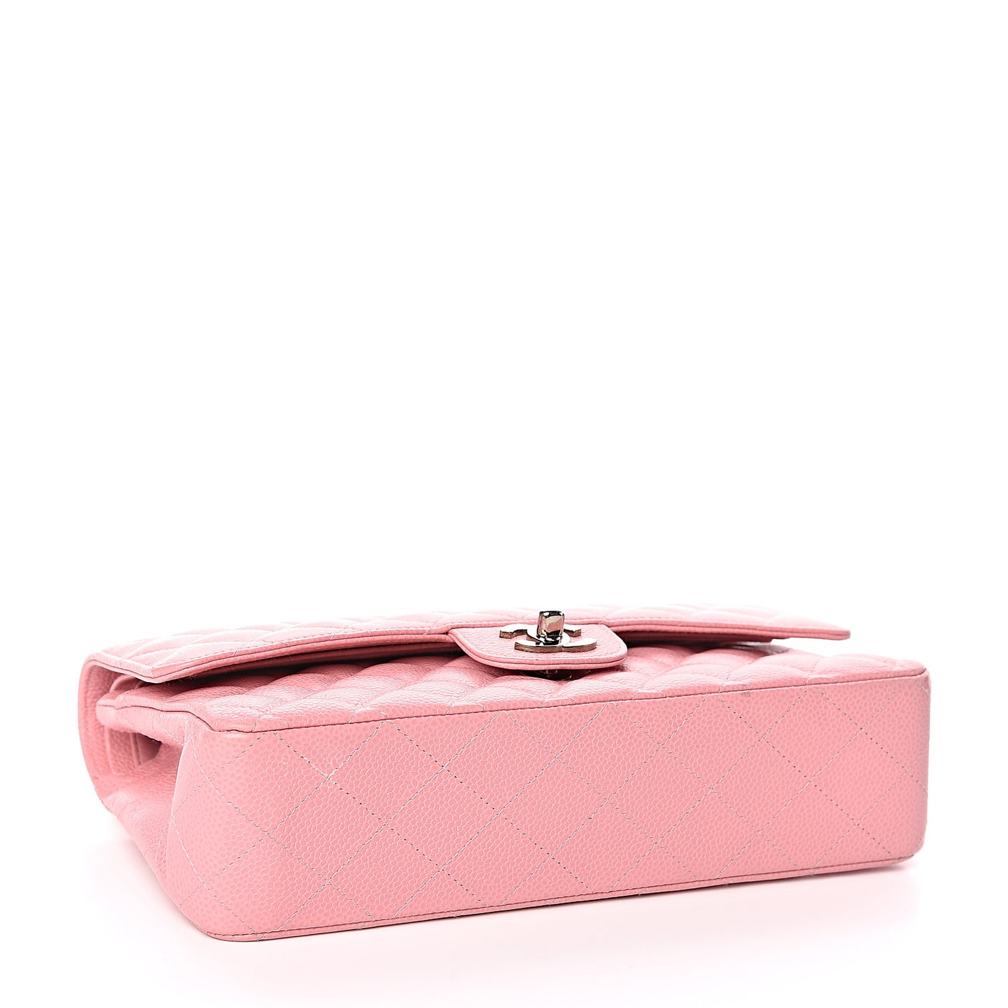 Caviar Quilted Medium Double Flap Pink