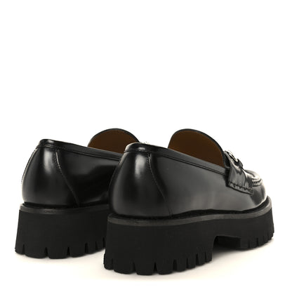 Gucci Cordovan Lux Womens Horsebit 45mm Platform Loafers 36 Black 5 of 10