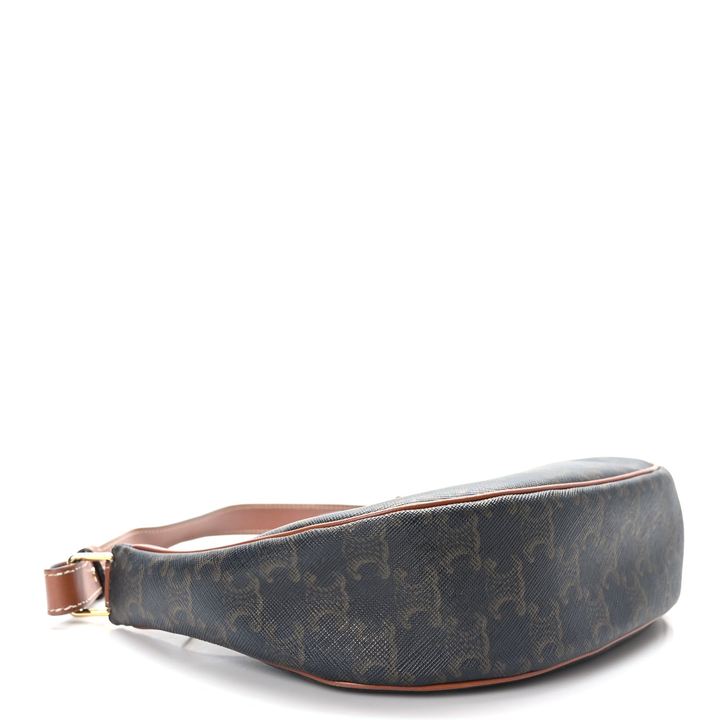 Celine Triomphe Canvas Calfskin Ava Shoulder Bag Tan 4 of 10
