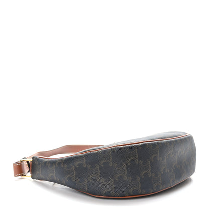 Celine Triomphe Canvas Calfskin Ava Shoulder Bag Tan 4 of 10