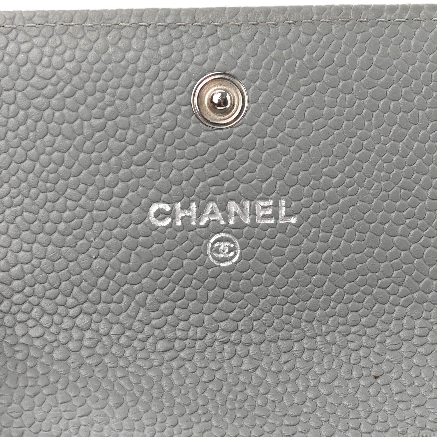 Chanel Caviar Chevron Quilted Boy Flap Card Holder Grey 6 of 9