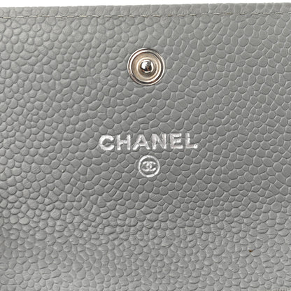 Chanel Caviar Chevron Quilted Boy Flap Card Holder Grey 6 of 9
