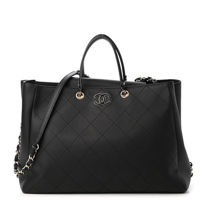 Chanel Bullskin Stitched Large Shopping Bag Black 1 of 4