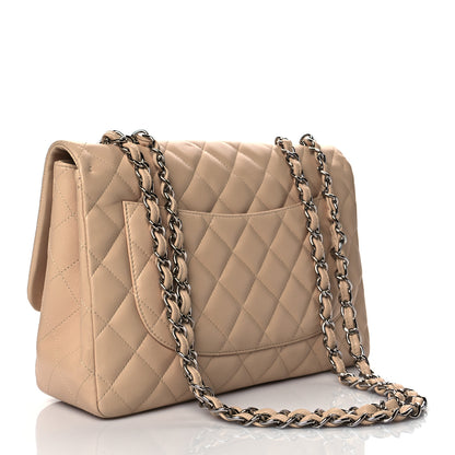 Chanel Lambskin Quilted Jumbo Single Flap Beige Clair 2 of 11