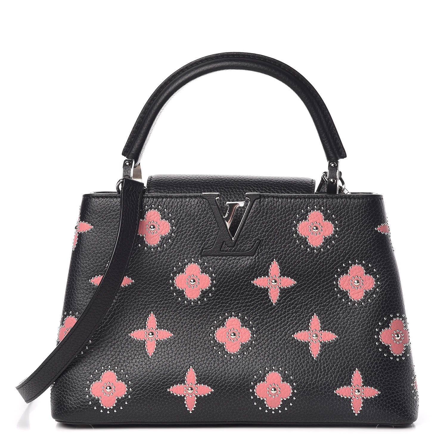 Louis Vuitton Taurillon Flowers Capucines PM Black 1 of 8