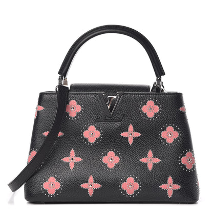 Louis Vuitton Taurillon Flowers Capucines PM Black 1 of 8