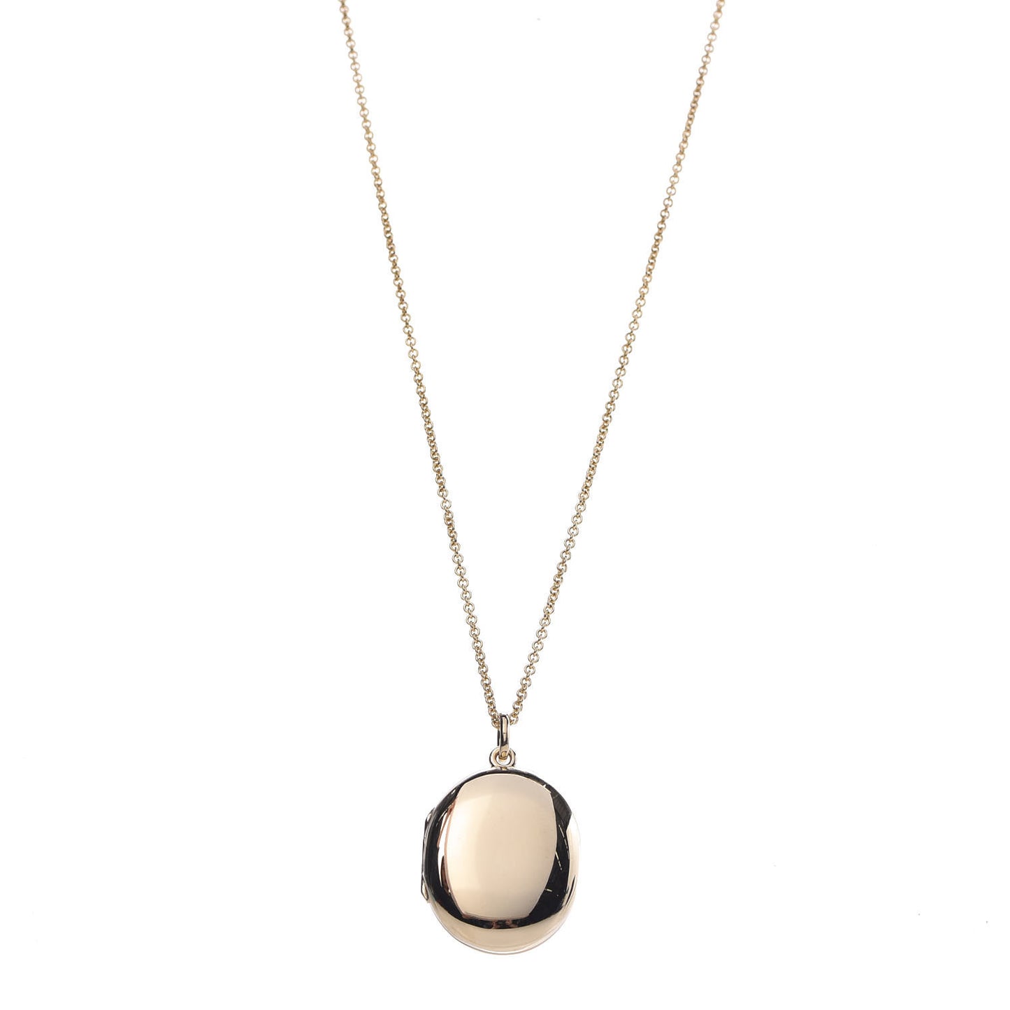 18K Yellow Gold Locket Pendant Necklace