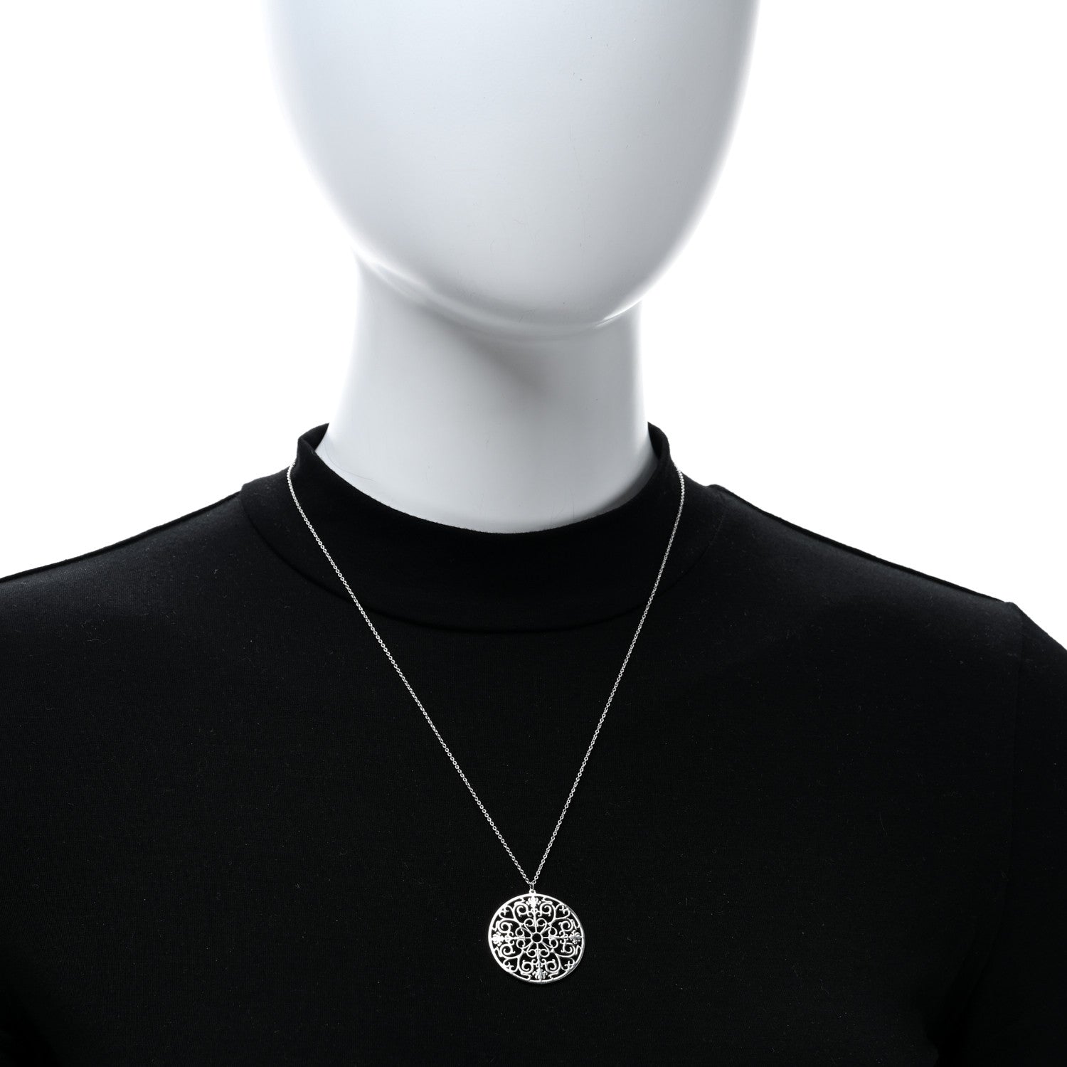 Tiffany Sterling Silver Enchant Round Medallion Pendant Necklace 3 of 4