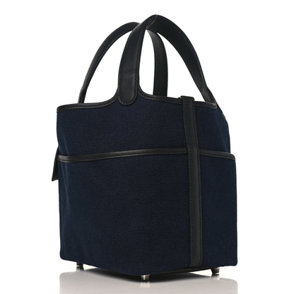 Hermes Toile Goeland Swift Cargo Picotin Lock 18 Bleu Marine 3 of 9