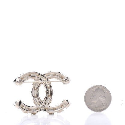 Chanel Crystal Pearl CC Dazzling Domino Brooch Gold Black 2 of 4