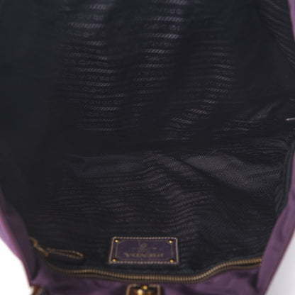 Prada Tessuto Nylon Jacquard Logo Tote Viola 4 of 9