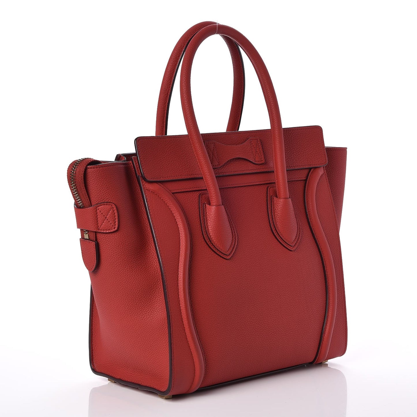 Baby Grained Calfskin Micro Luggage Red
