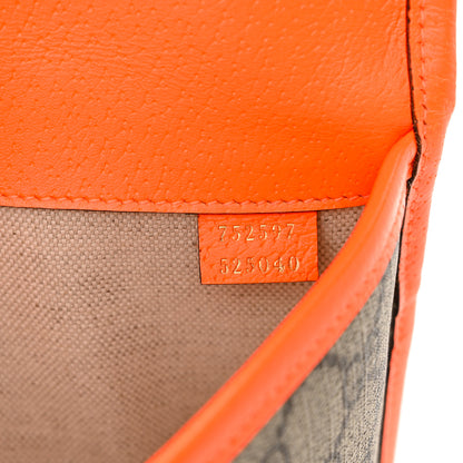 Gucci GG Supreme Monogram Web Small Ophidia Belt Bag Beige Ebony Orange Fluo 7 of 11