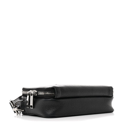 Christian Dior Grained Calfskin Double Zip Crossbody Black 4 of 12