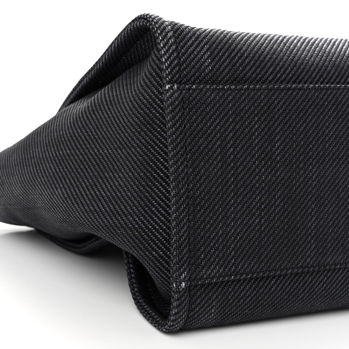 Woven Straw Raffia Medium Deauville Tote Black