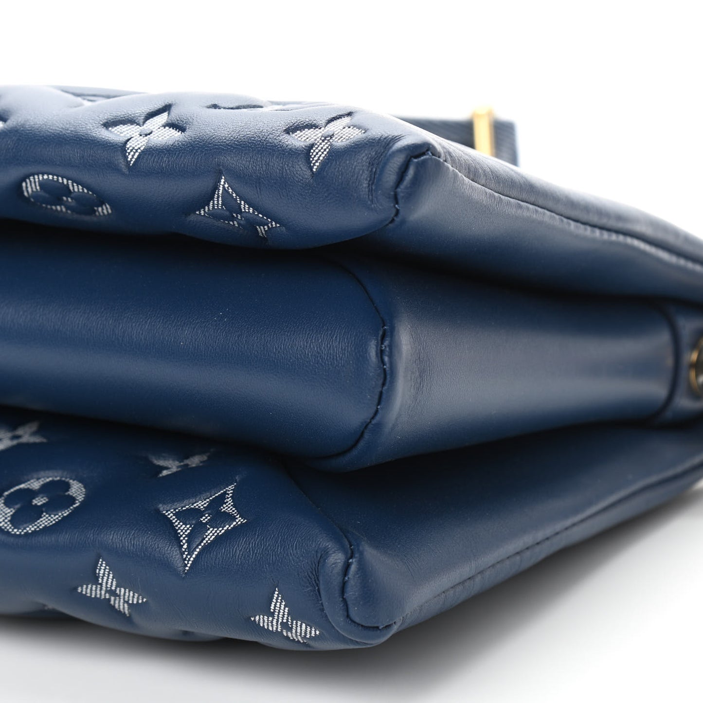 Lambskin Embossed Monogram Coussin PM Denim Blue