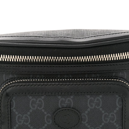 Gucci GG Supreme Monogram Textured Calfskin Retro Interlocking G Belt Bag Black 7 of 10