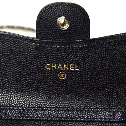 Chanel Caviar Quilted Flap Card Holder On Chain Black 6 of 10