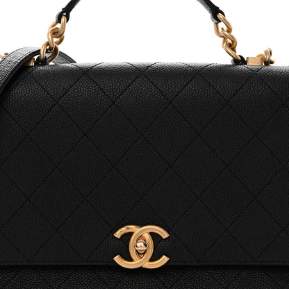Chanel Grained Calfskin Stitched Flap Black 8 of 10