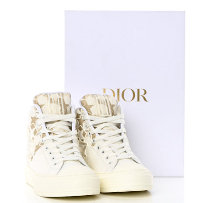 Christian Dior Canvas Embroidered Womens Walk'n' Dior Star High Top Sneakers 36.5 White Gold 18 of 18