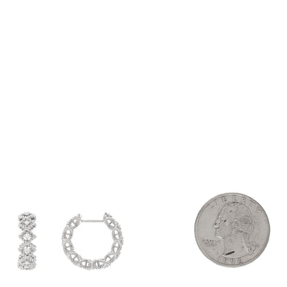Roberto Coin 18K White Gold Diamond Barocco Hoop Earrings 2 of 4