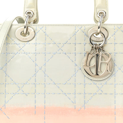 Christian Dior Patent Cannage Gradient Medium Lady Dior Blue Coral 8 of 11