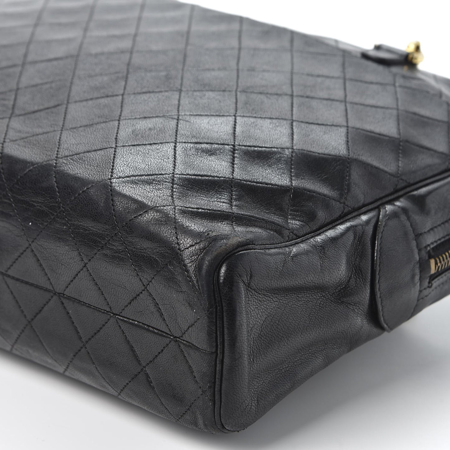 Lambskin Quilted Shoulder Bag Black