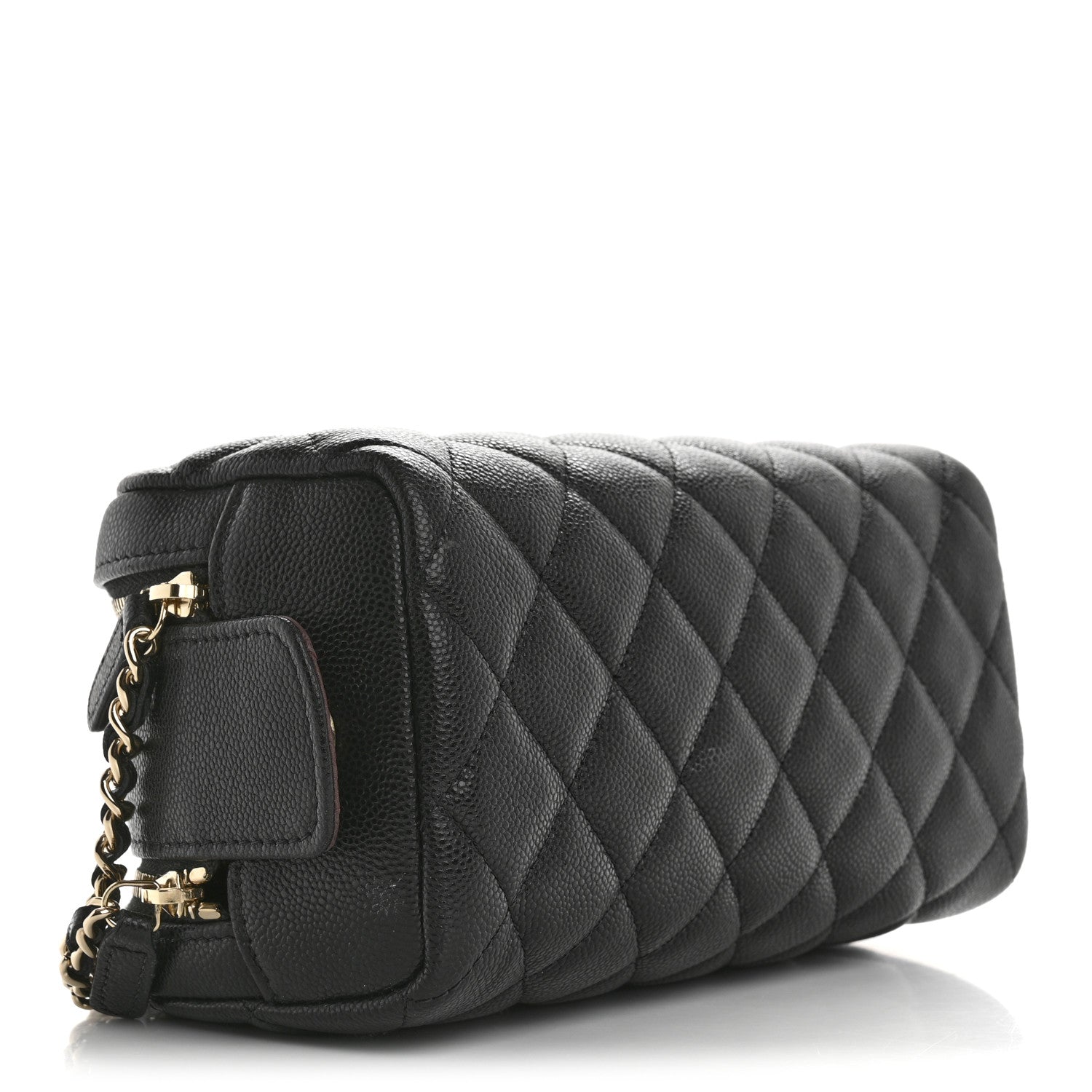 Chanel Caviar Quilted Toiletry Case With Chain Black 4 of 8