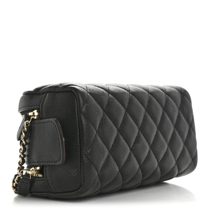 Chanel Caviar Quilted Toiletry Case With Chain Black 4 of 8