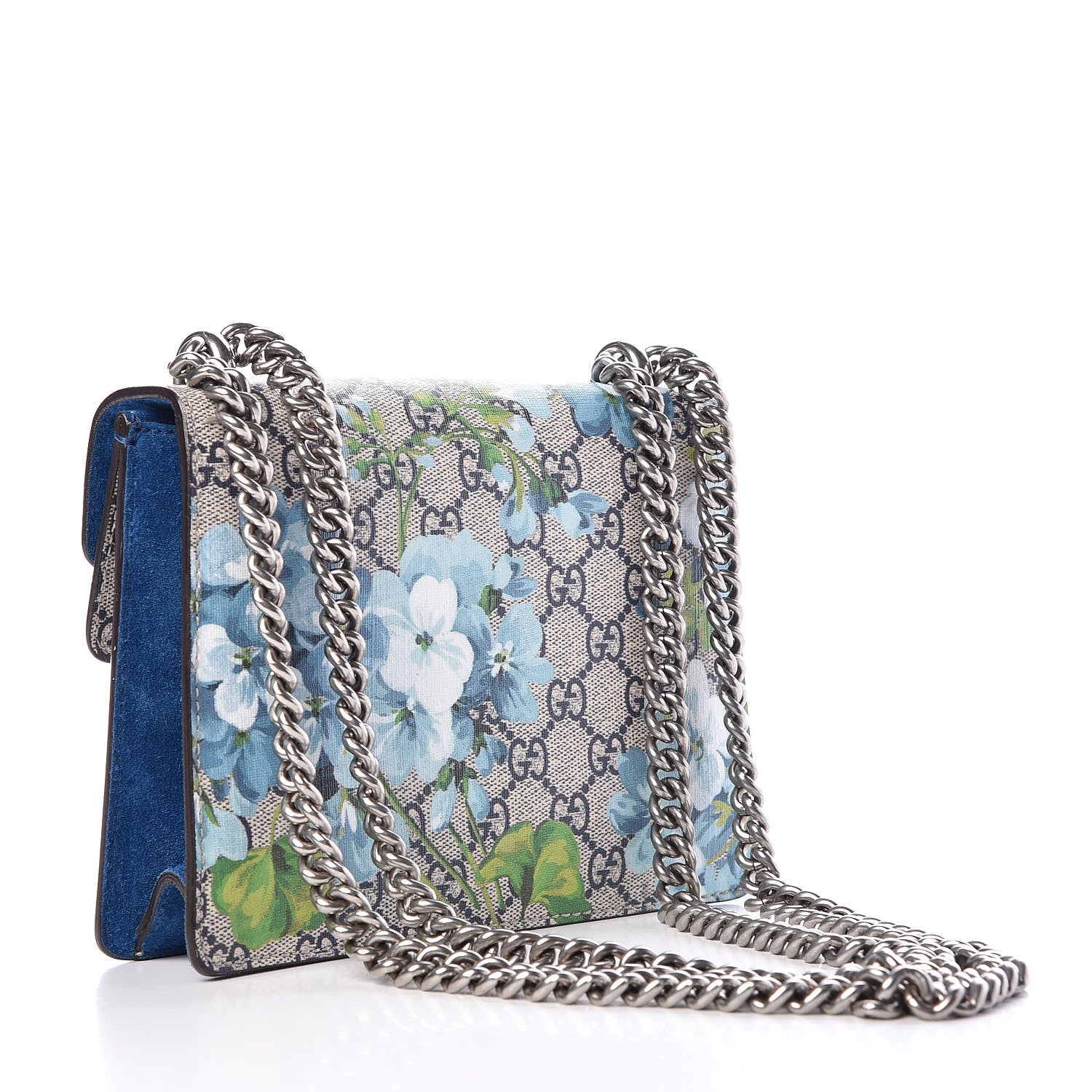 Gucci GG Supreme Monogram Blooms Mini Dionysus Shoulder Bag Blue 3 of 10