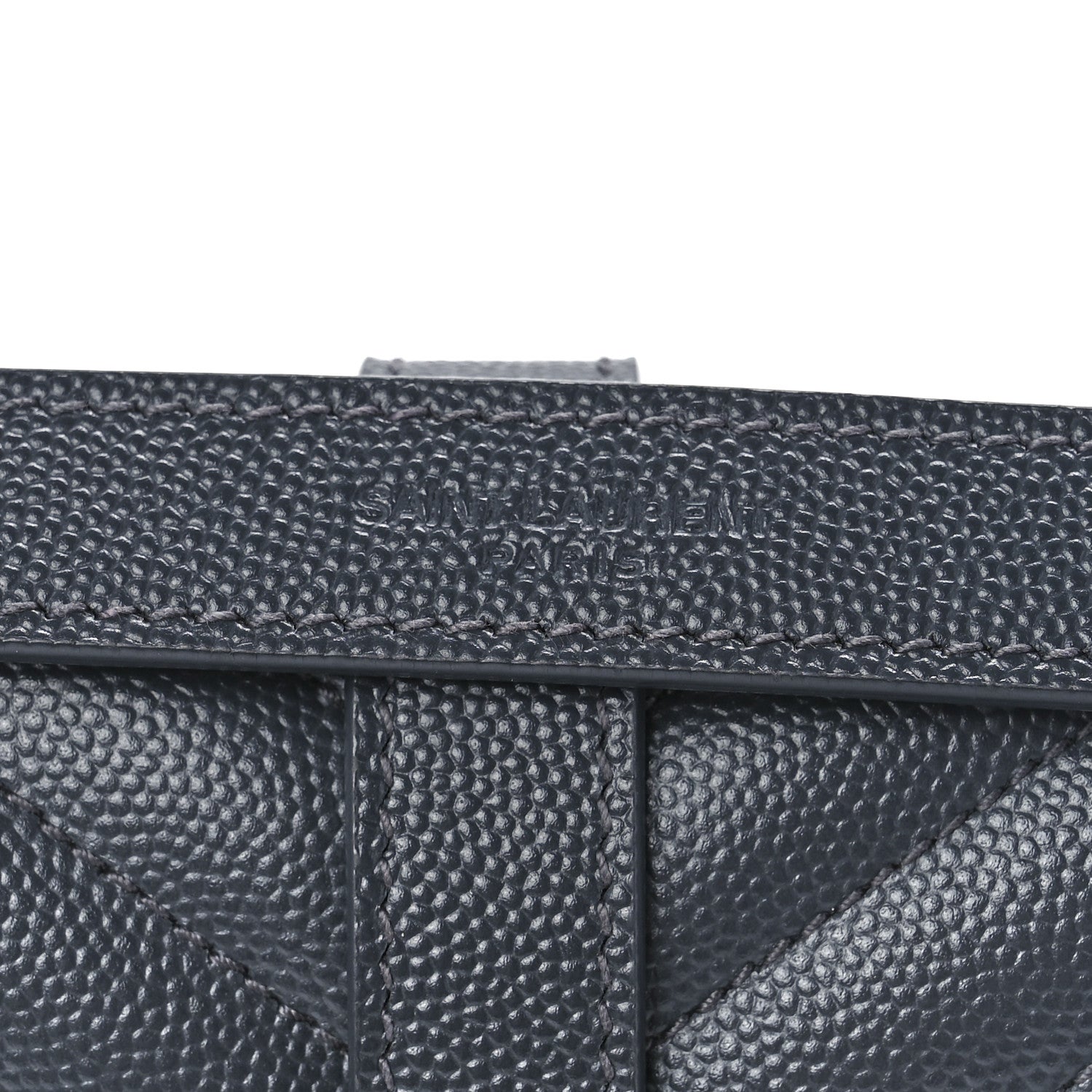 Saint Laurent Grain De Poudre Textured Mixed Matelasse Triquilt Medium Monogram Satchel Deep Marine 8 of 12