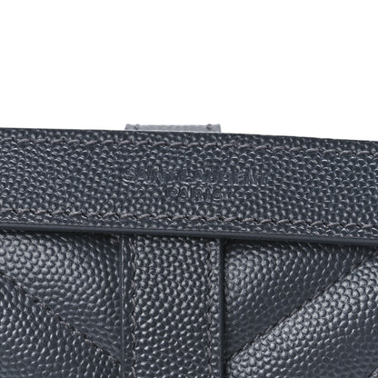 Saint Laurent Grain De Poudre Textured Mixed Matelasse Triquilt Medium Monogram Satchel Deep Marine 8 of 12