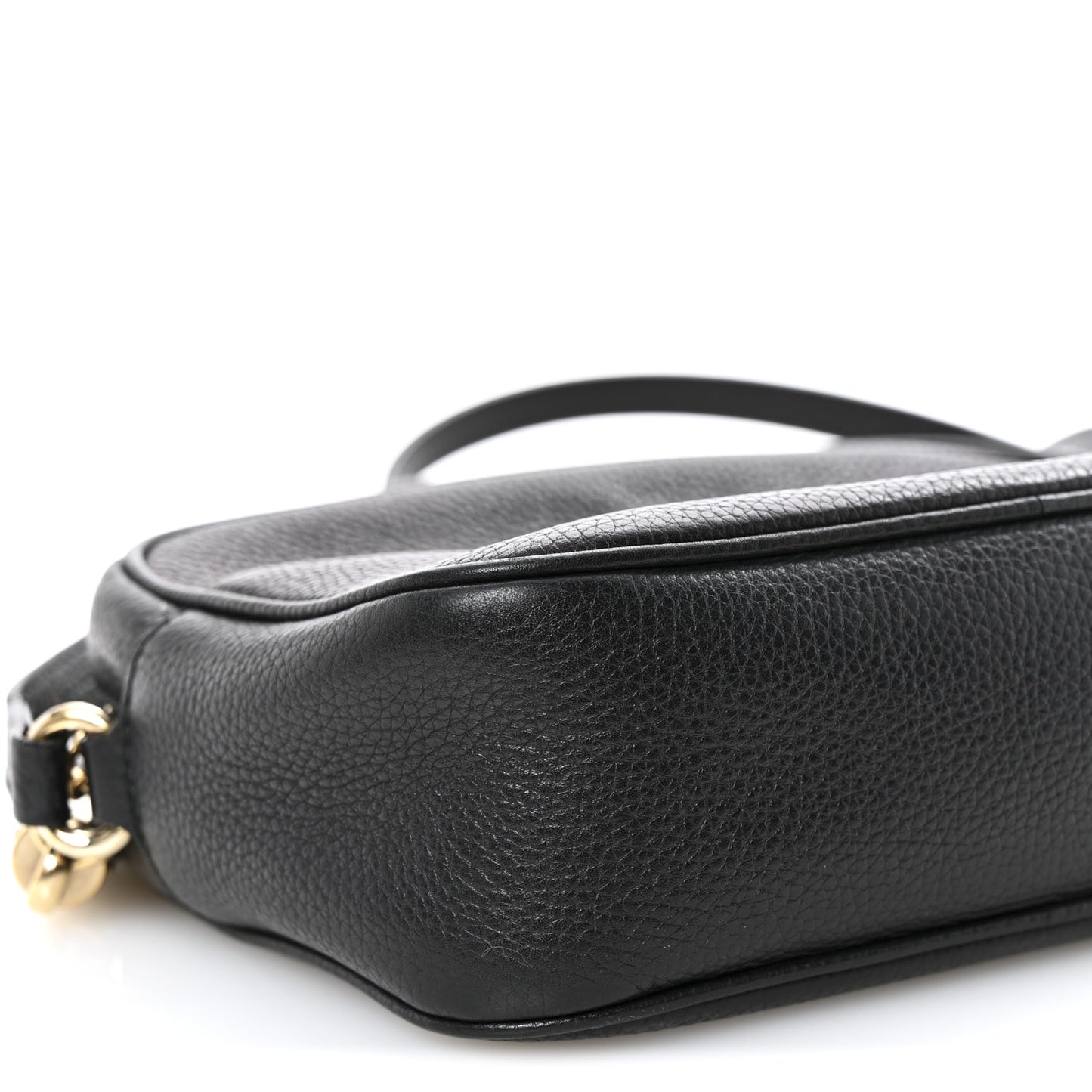 Pebbled Calfskin Small Soho Disco Bag Black