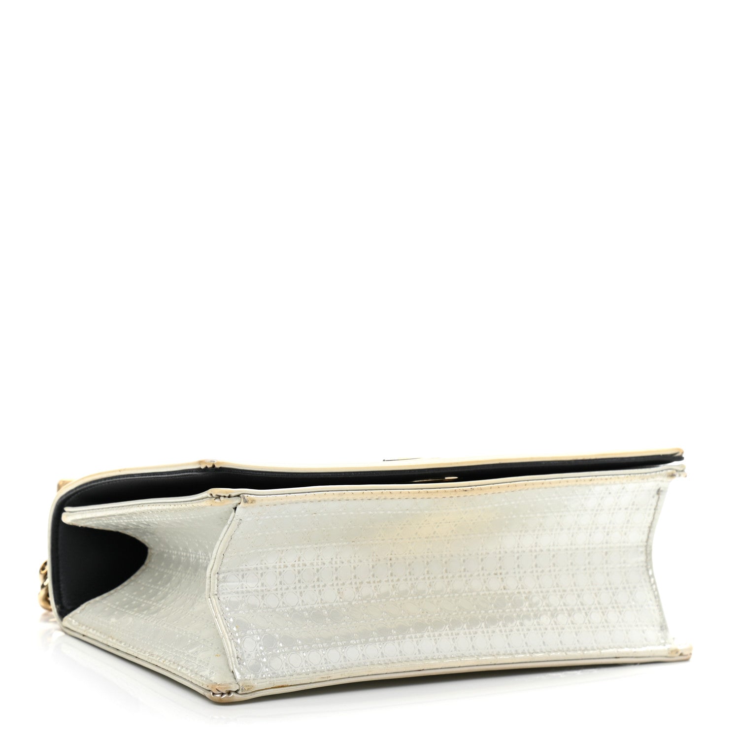 Christian Dior Metallic Patent Micro-Cannage Small Diorama Flap Bag Silver 4 of 14