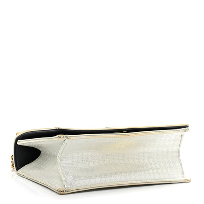 Christian Dior Metallic Patent Micro-Cannage Small Diorama Flap Bag Silver 4 of 14