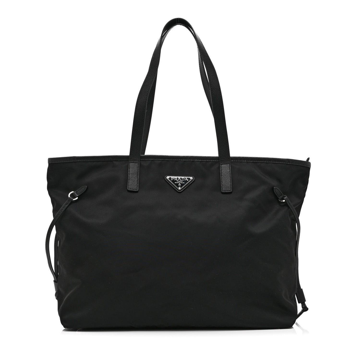 Tessuto Nylon Saffiano Shopping Tote Black